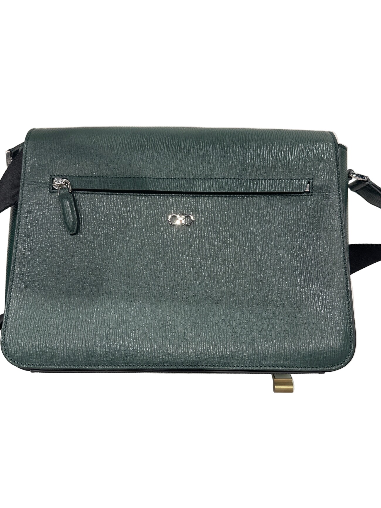 Salvatore Ferragamo Gancini Leather Messenger Bag