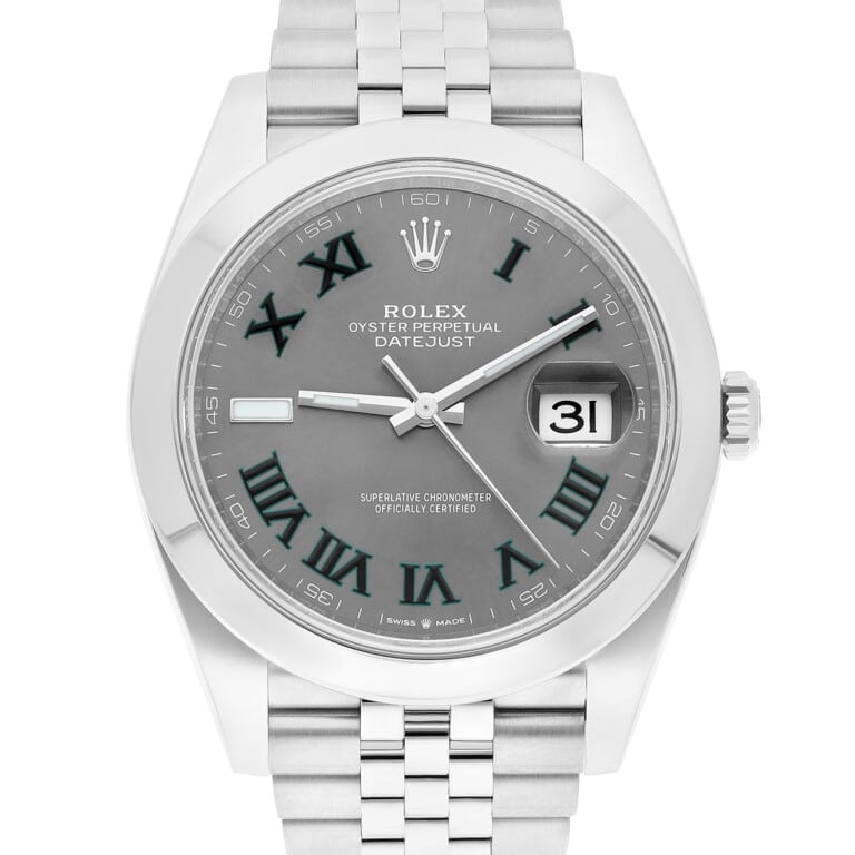 Rolex Datejust 126234-0045 Domed Bezel Wimbledon Roman Dial Stainless Steel Jubilee Watch – alternate view