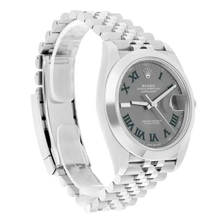 Rolex Datejust 126234-0045 Domed Bezel Wimbledon Roman Dial Stainless Steel Jubilee Watch – image 3