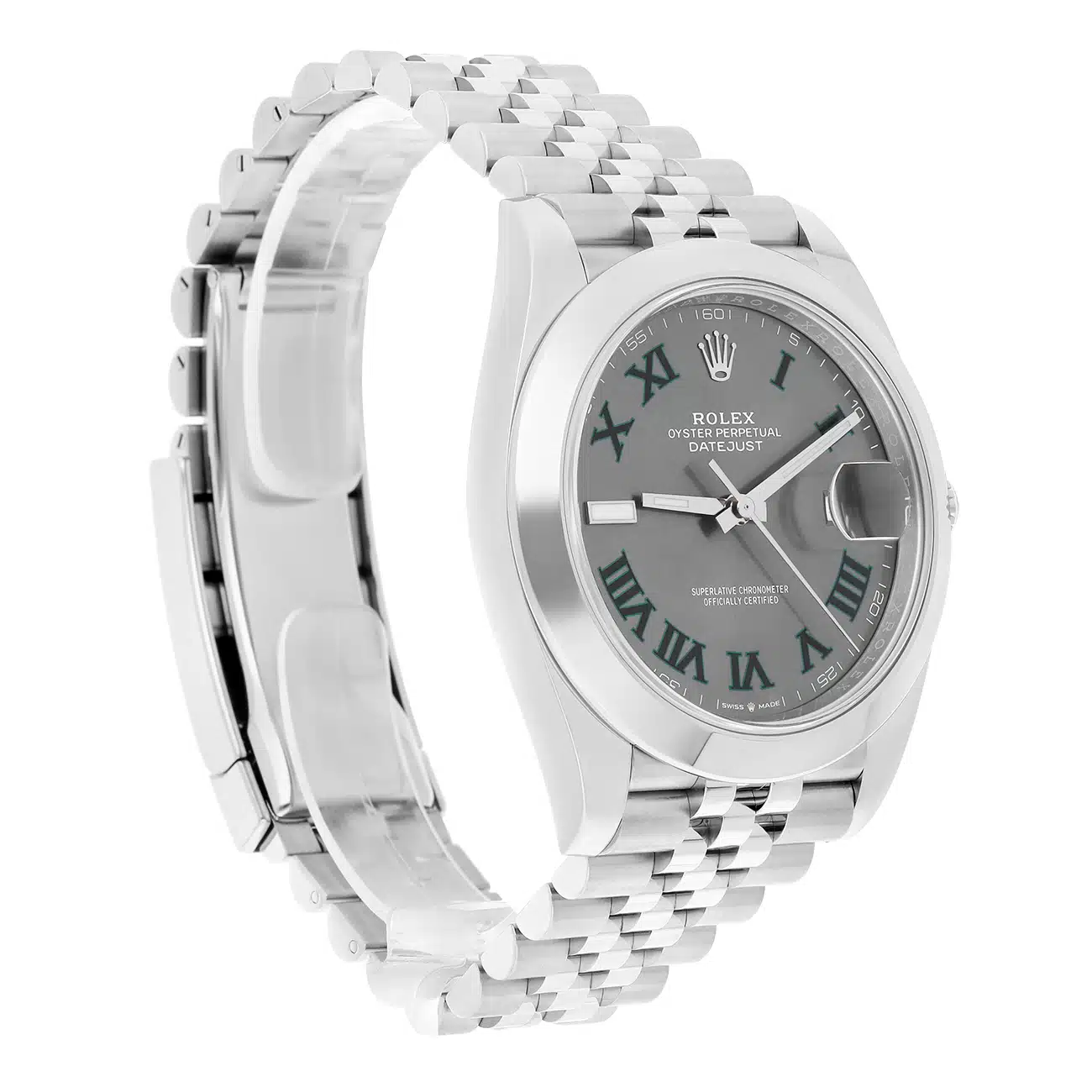 Rolex Datejust 126234-0045 Domed Bezel Wimbledon Roman Dial Stainless Steel Jubilee Watch – image 3