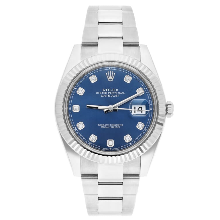 Rolex Datejust 126334-0015 Blue Diamond Dial Oyster Bracelet Stainless Steel Watch 2025 – alternate view