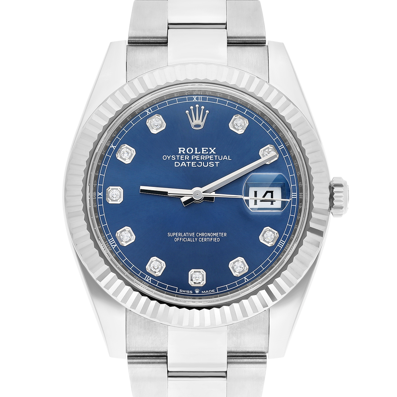 Rolex Datejust 126334-0015 Blue Diamond Dial Oyster Bracelet Stainless Steel Watch 2025