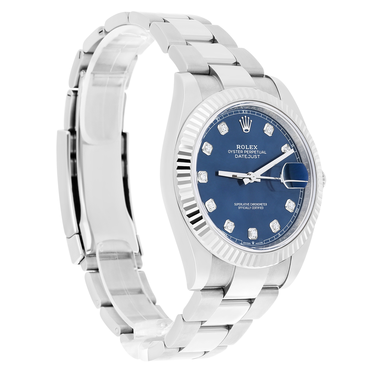 Rolex Datejust 126334-0015 Blue Diamond Dial Oyster Bracelet Stainless Steel Watch 2025
