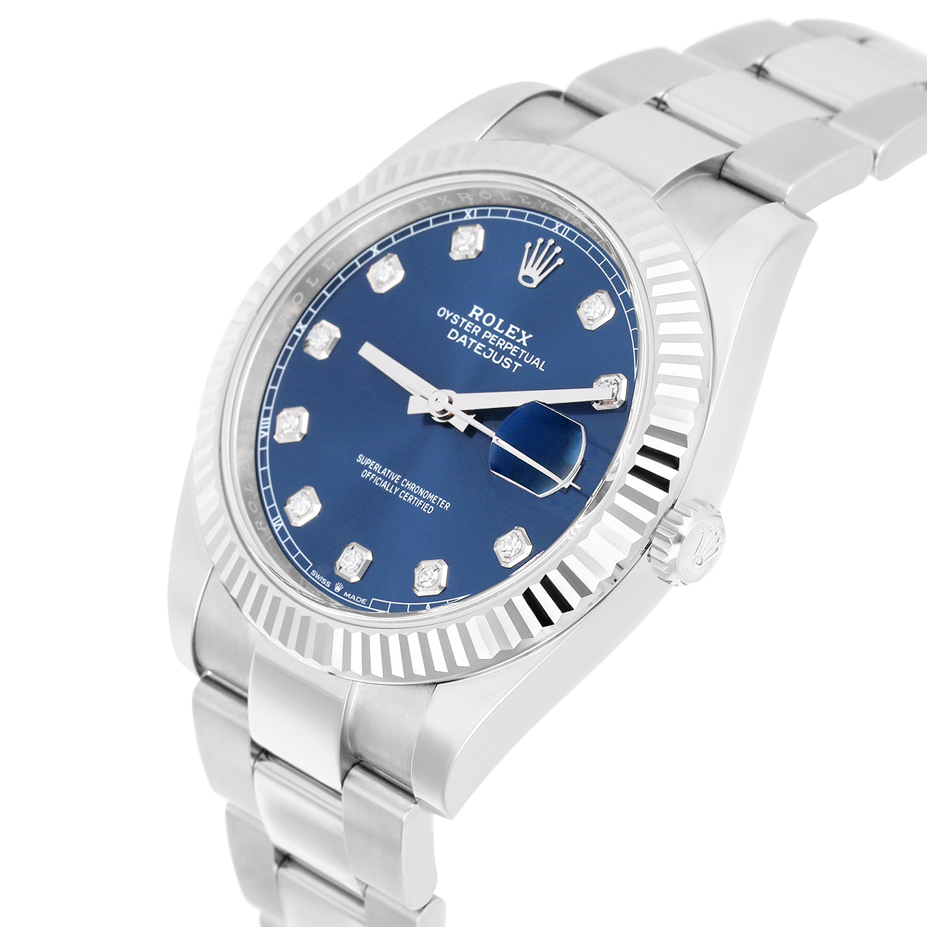 Rolex Datejust 126334-0015 Blue Diamond Dial Oyster Bracelet Stainless Steel Watch 2025