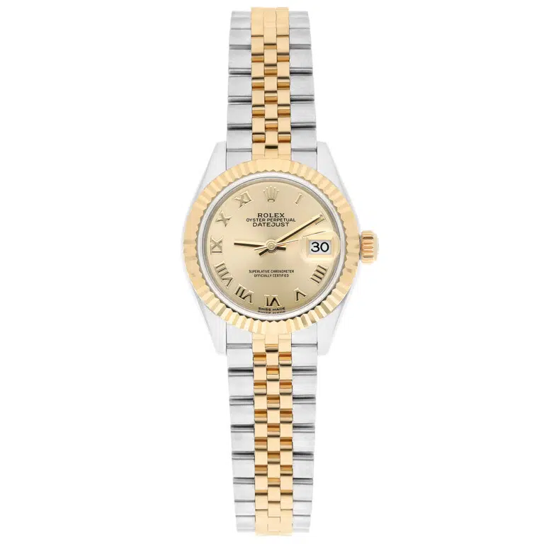 Rolex Datejust 28 279173-0009 Fluted Bezel Champagne Roman Dial Jubilee Bracelet Steel/Yellow Gold – image 2
