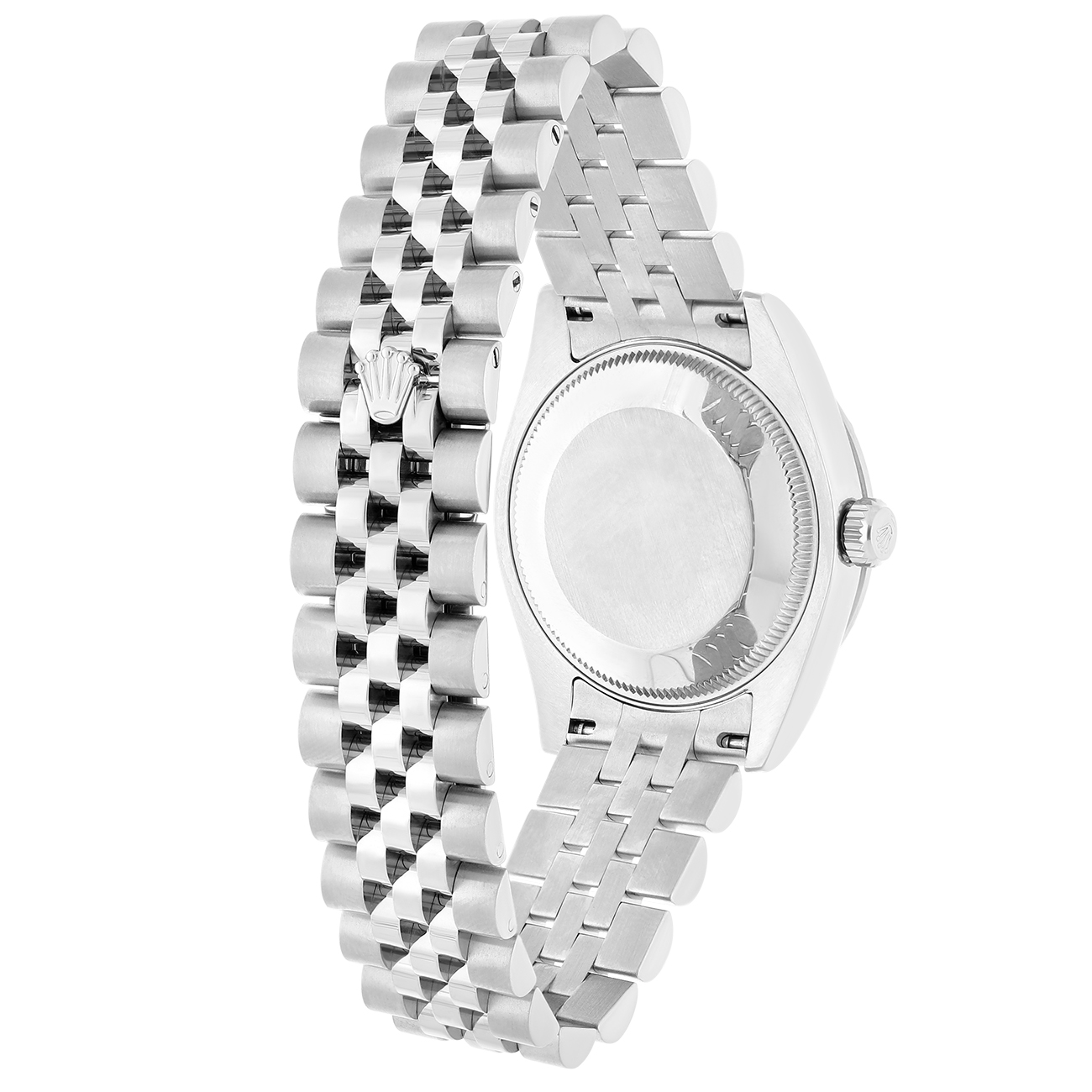 Rolex Ladies Datejust 178344 mrj 31mm Silver Dial Scattered Diamond Bezel Jubilee Band