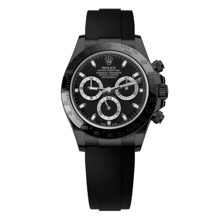 Rolex Daytona 116523 Black Dial Black Oysterflex Strap PVD/DLC Coated Watch