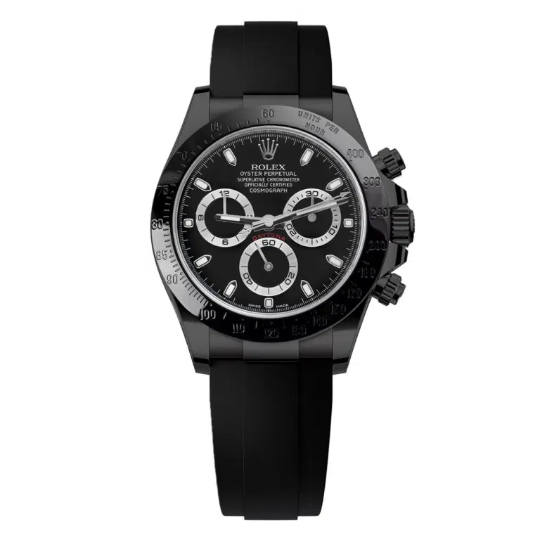 Rolex Daytona 116523 Black Dial Black Oysterflex Strap PVD/DLC Coated Watch