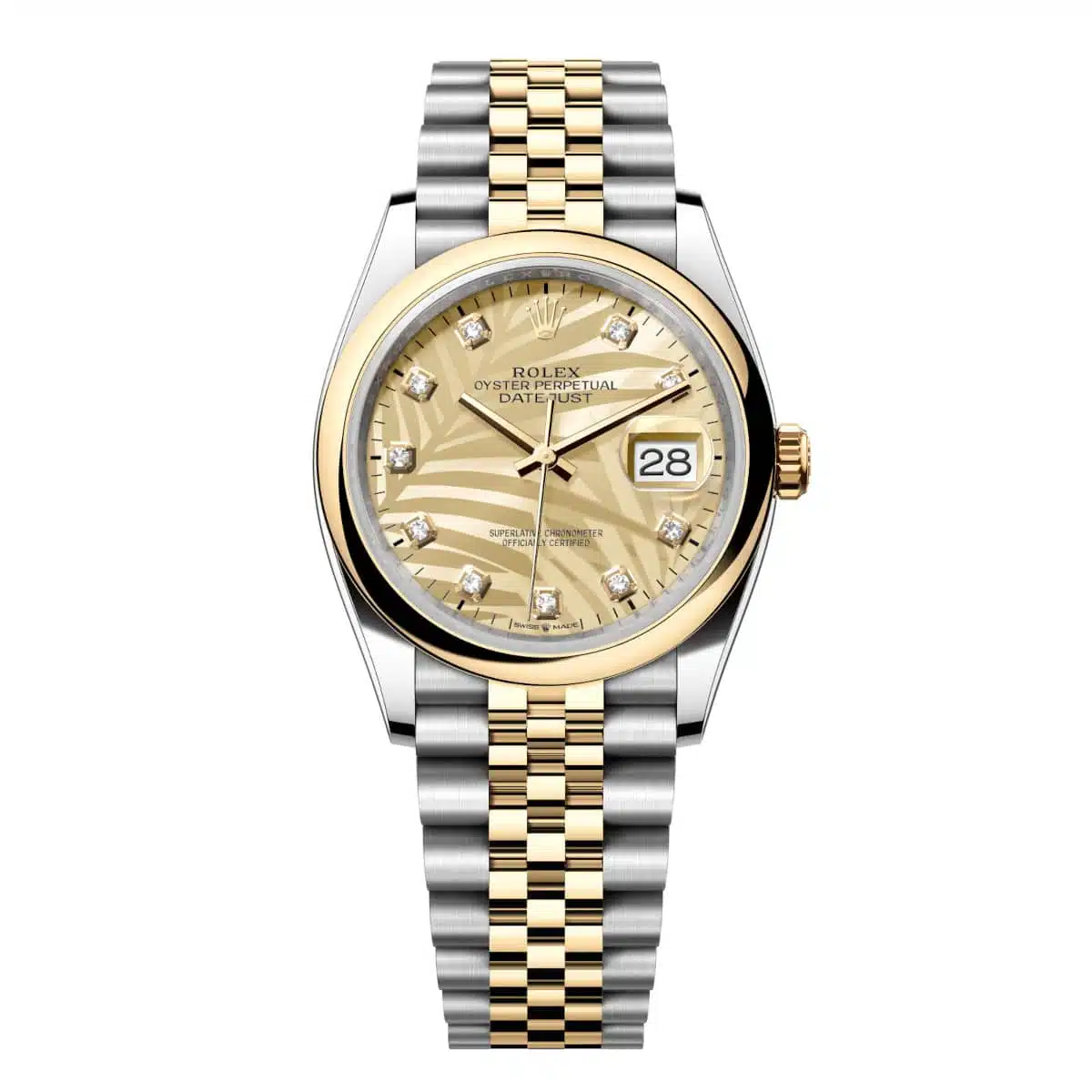 Rolex Datejust 126203-0043 Champagne Palm Dial Jubilee Bracelet