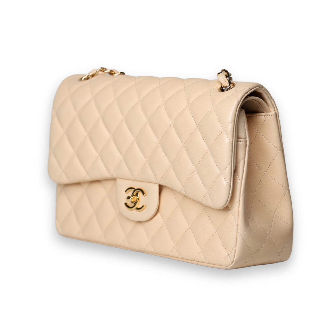 Chanel - Jumbo Double Flap Beige w/Gold Hardware