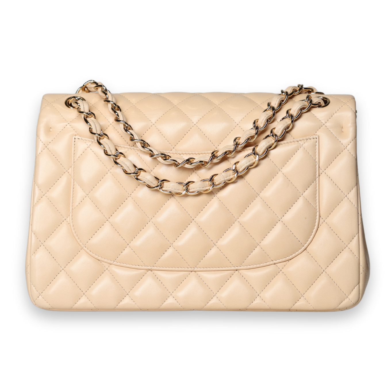 Chanel - Jumbo Double Flap Beige w/Gold Hardware - Watch My Diamonds