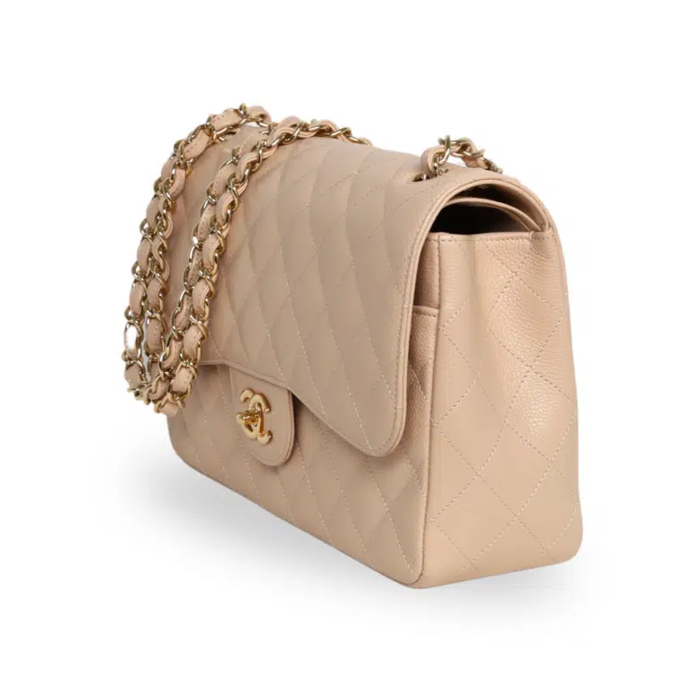 Chanel - Caviar Quilted Jumbo Double Flap Beige Clair – image 5