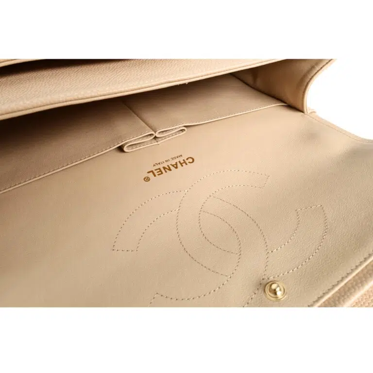 Chanel - Caviar Quilted Jumbo Double Flap Beige Clair – image 4