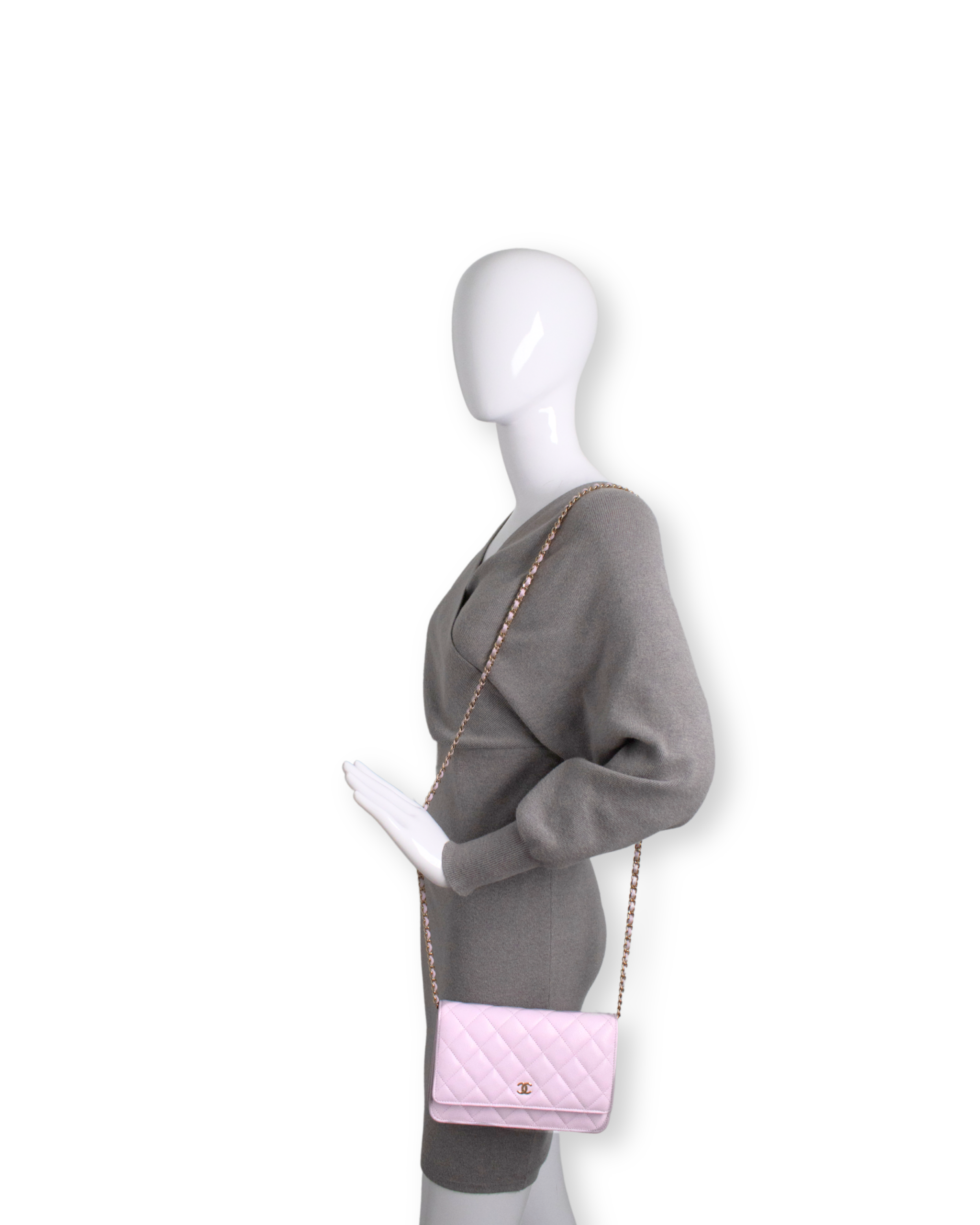 Chanel - Classic Quilted Caviar WOC Light Pink (Pre-Owned)