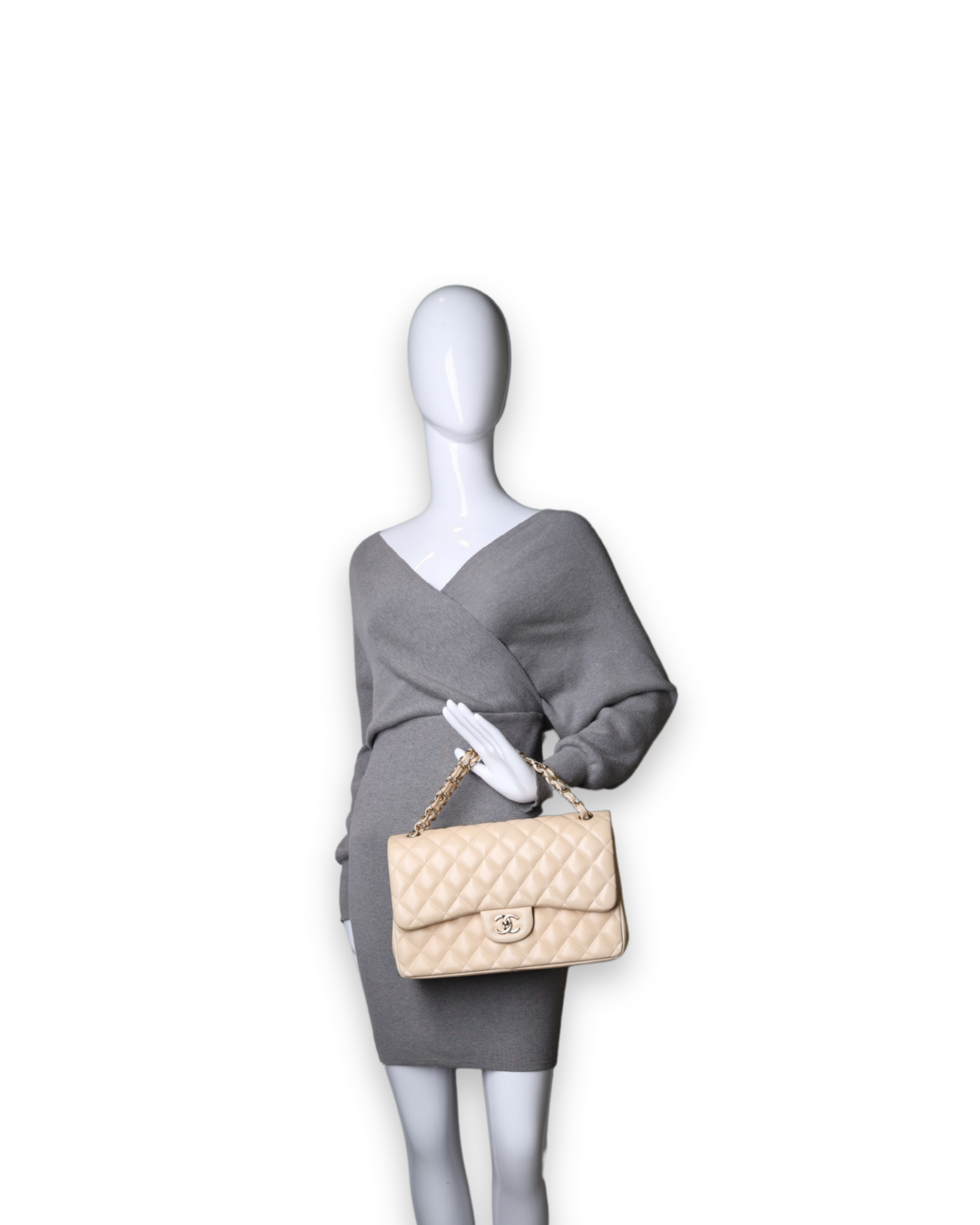 Chanel - Jumbo Double Flap Beige w/Gold Hardware