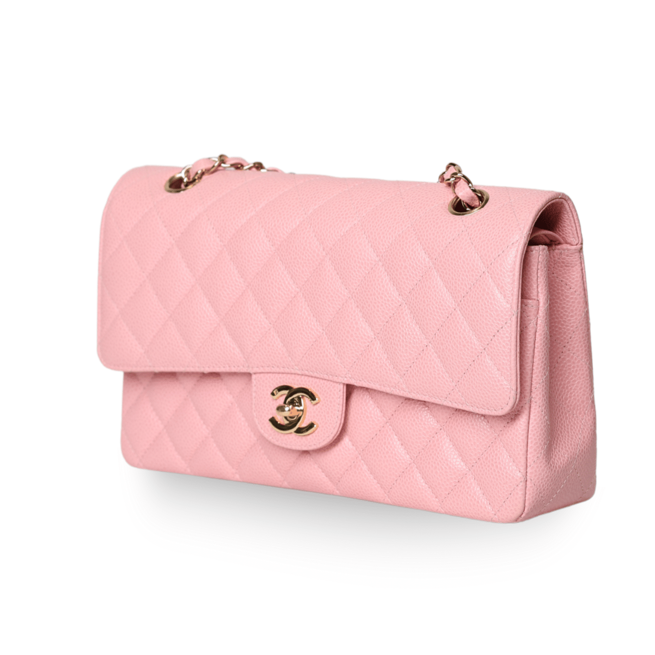 Chanel - Classic Medium Double Flap Pink Caviar Leather Bag - Image 3