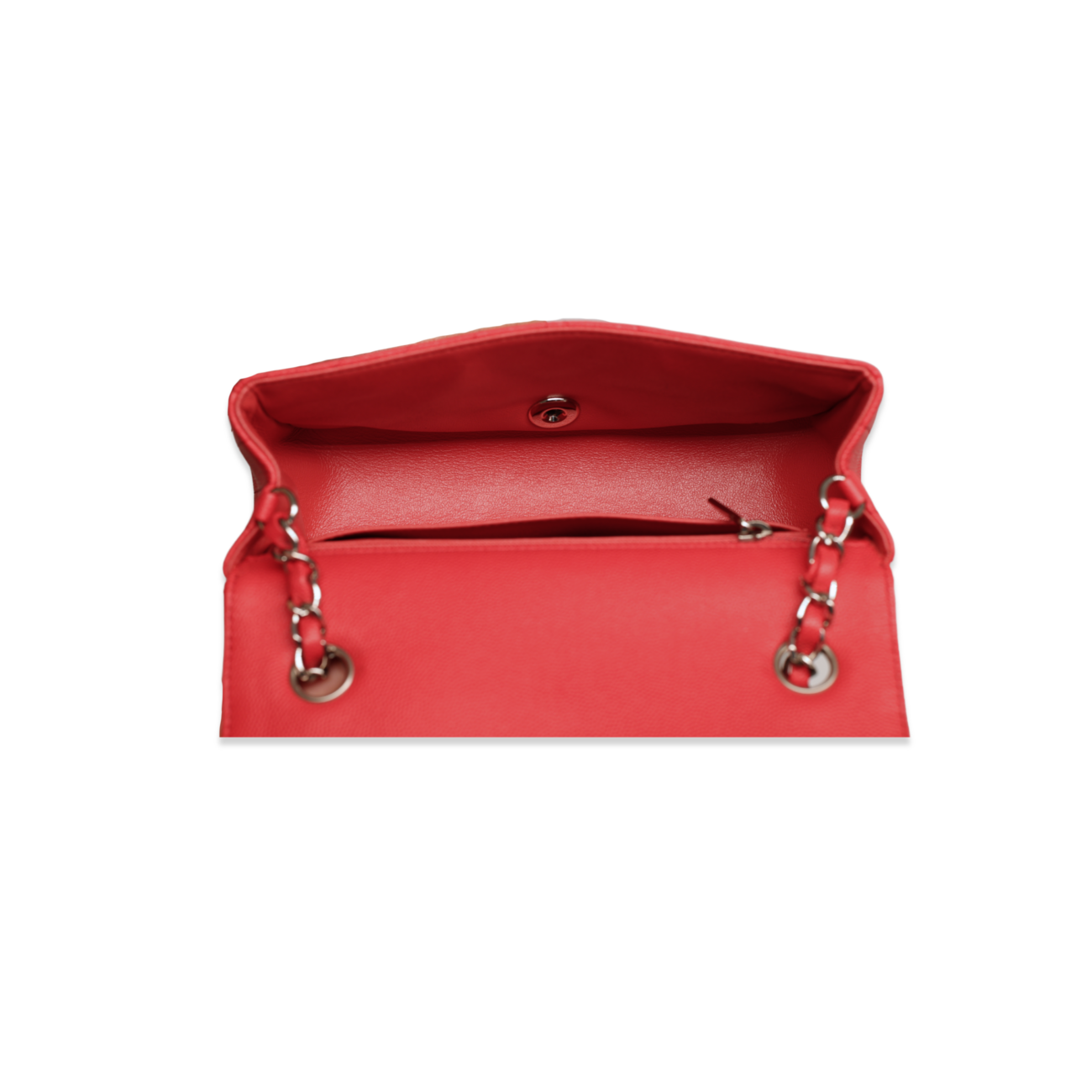 Chanel - Caviar Chevron Quilted Mini Rectangular Flap Red (Pre-Owned)