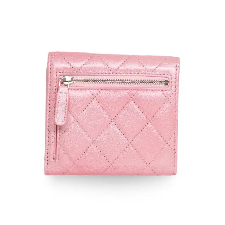 Chanel - Iridescent Caviar Flap Quilted Card Holder Wallet Pink (Pre-Owned) – image 2