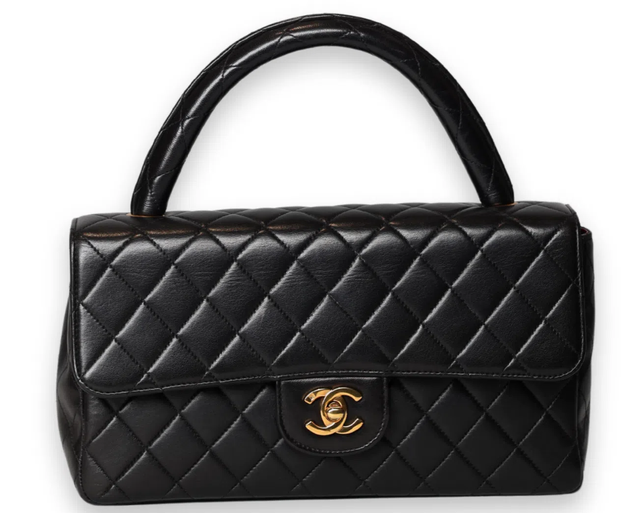 Chanel Vintage Twin Top Handbag in Lambskin