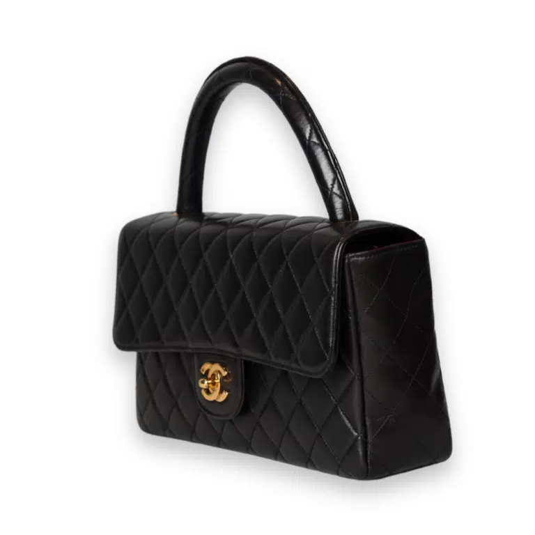 Chanel Vintage Twin Top Handbag in Lambskin – image 5