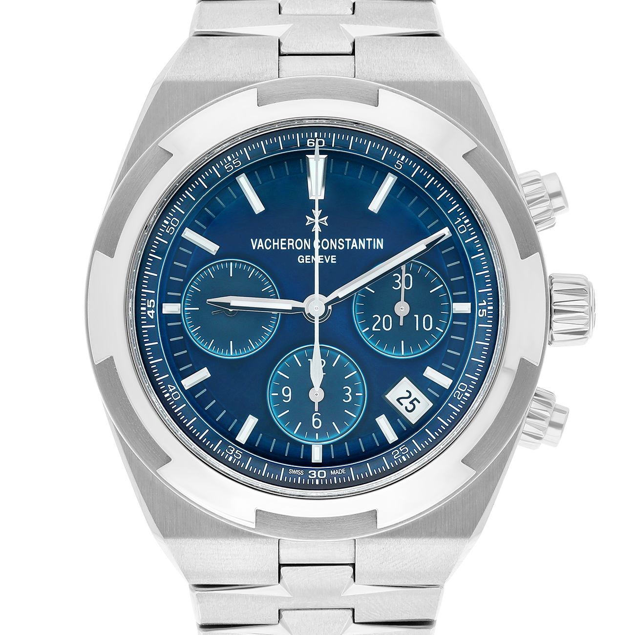 Vacheron Constantin Overseas 5500V/110A-B148 Blue Chronograph Dial Fixed Bezel Stainless Steel Watch - 2023