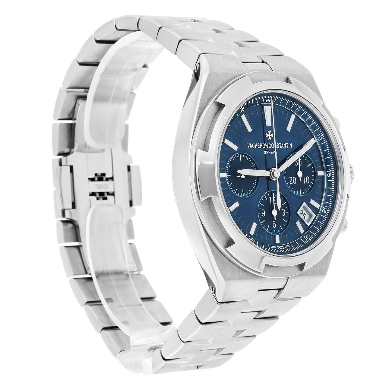 Vacheron Constantin Overseas 5500V/110A-B148 Blue Chronograph Dial Fixed Bezel Stainless Steel Watch - 2023