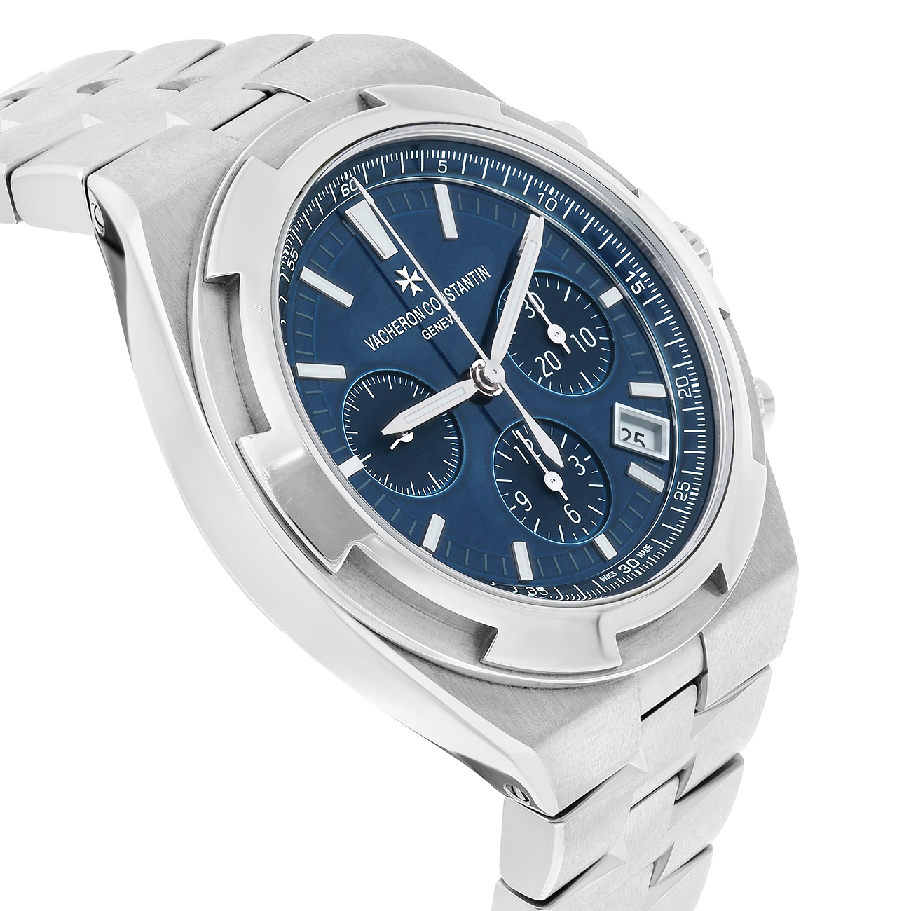 Vacheron Constantin Overseas 5500V/110A-B148 Blue Chronograph Dial Fixed Bezel Stainless Steel Watch - 2023
