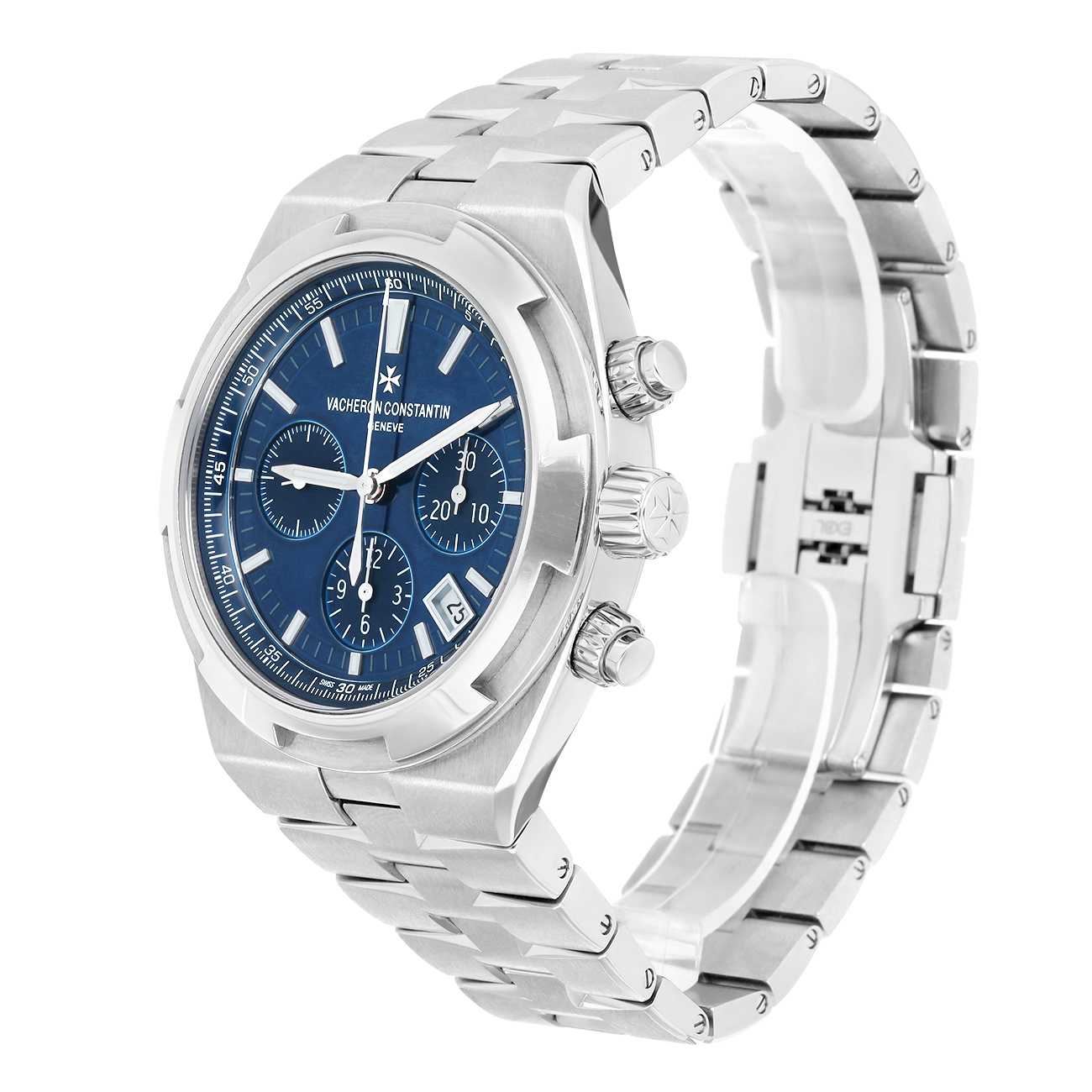 Vacheron Constantin Overseas 5500V/110A-B148 Blue Chronograph Dial Fixed Bezel Stainless Steel Watch - 2023