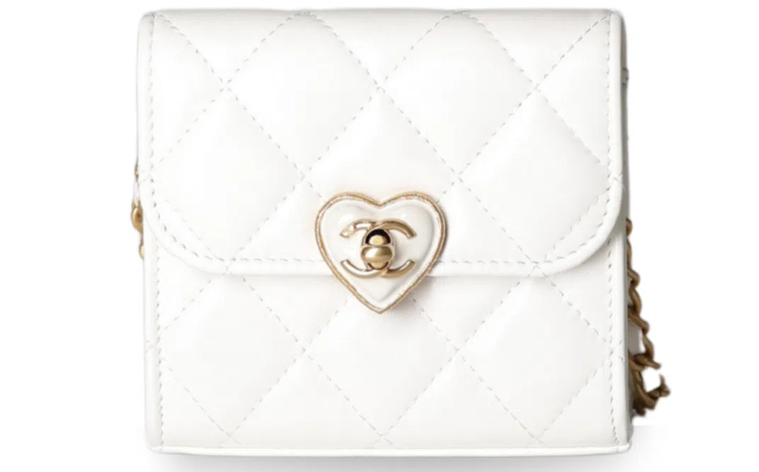 Chanel - Lambskin Mini Flap Bag with Heart Turn Lock (Pre-Owned)