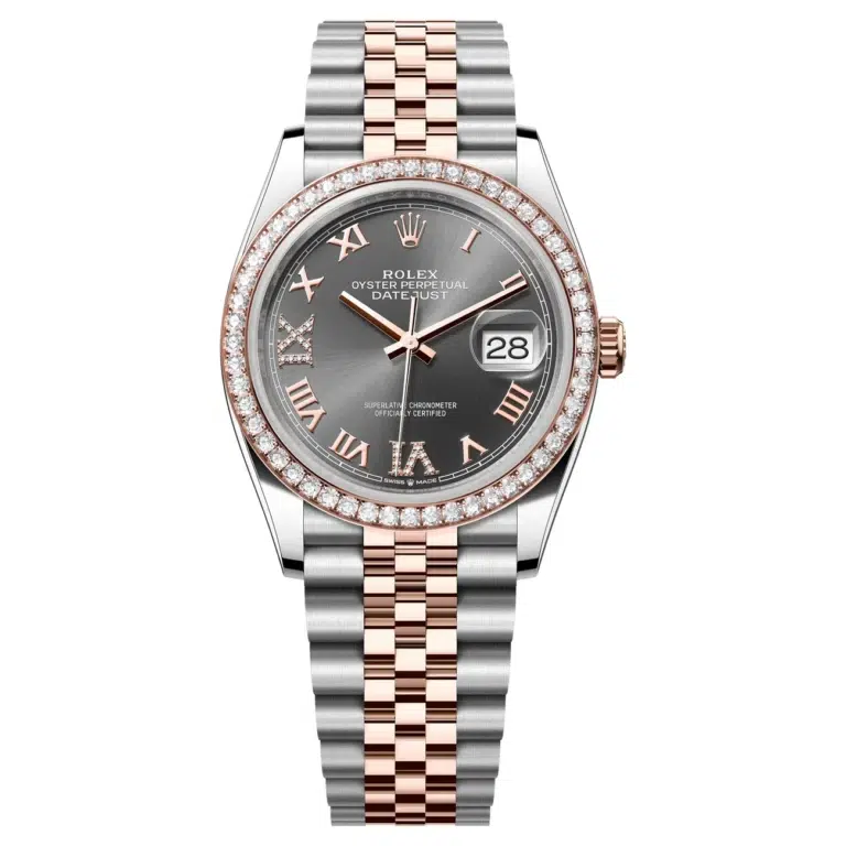 Rolex Datejust 36 126281RBR-0011 slate dial, two-tone Jubilee bracelet, diamond bezel
