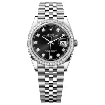 Rolex Datejust 36 126284RBR-0019 black dial, Jubilee bracelet, diamond bezel