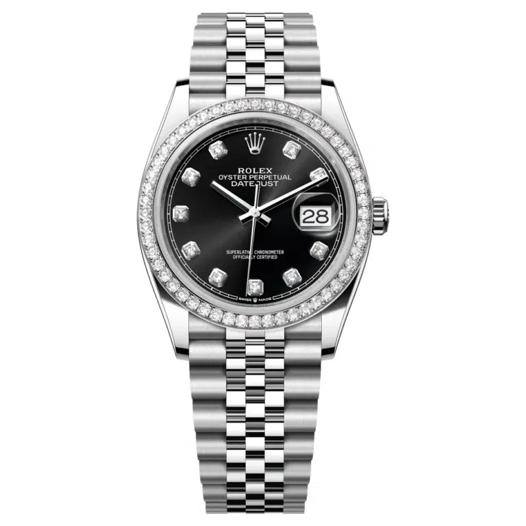Rolex Datejust 36 126284RBR-0019 black dial, Jubilee bracelet, diamond bezel