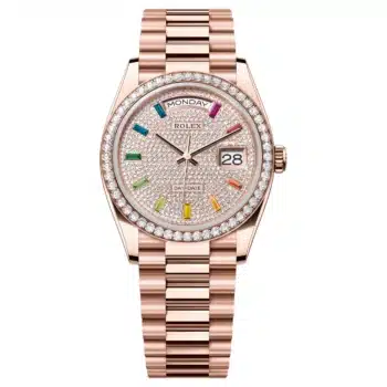 Rolex Day-Date 128345rbr-0042 Diamond-Paved Dial 36 MM President Bracelet