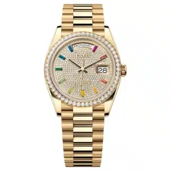 Rolex Day-Date 128348RBR-0030 Diamond-Paved Dial 36MM President Bracelet