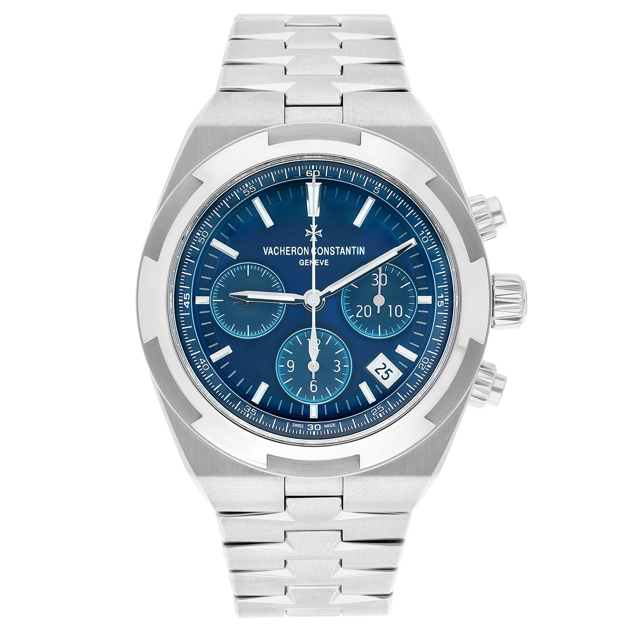Vacheron Constantin Overseas 5500V/110A-B148 Blue Chronograph Dial Fixed Bezel Stainless Steel Watch - 2023