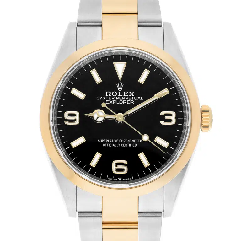 Rolex Oyster Perpetual Explorer 36mm 124273-0001 Black Dial Stainless Steel Yellow Gold Watch 2022 – image 2