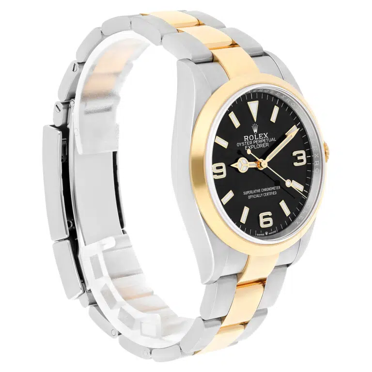 Rolex Oyster Perpetual Explorer 36mm 124273-0001 Black Dial Stainless Steel Yellow Gold Watch 2022 – image 6