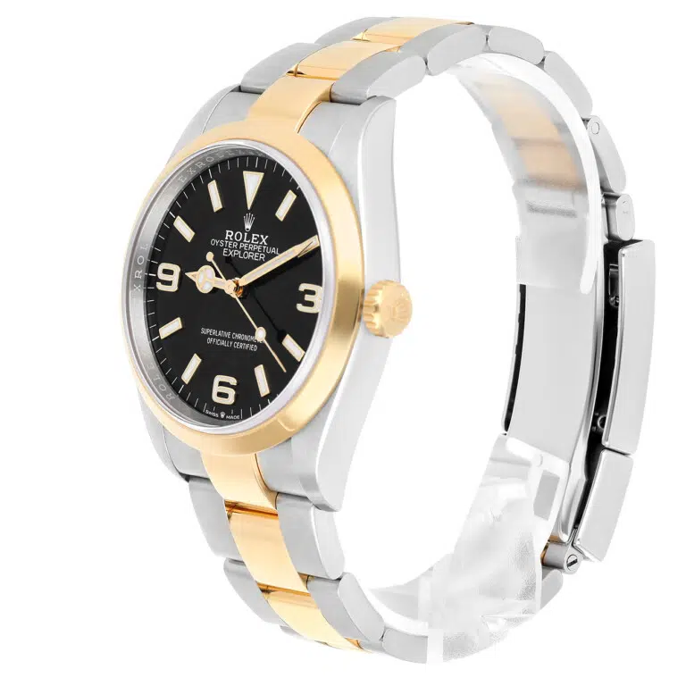 Rolex Oyster Perpetual Explorer 36mm 124273-0001 Black Dial Stainless Steel Yellow Gold Watch 2022 – image 4