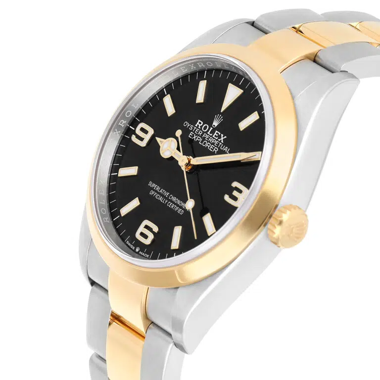 Rolex Oyster Perpetual Explorer 36mm 124273-0001 Black Dial Stainless Steel Yellow Gold Watch 2022 – image 3