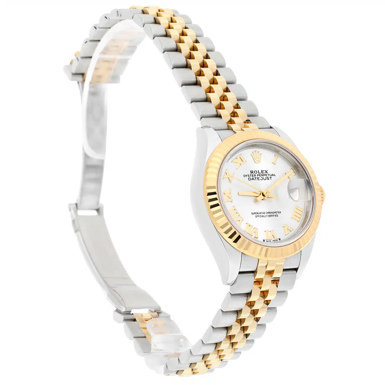 Rolex Datejust 28 279173 Fluted Bezel Silver Roman Dial Jubilee Bracelet Steel/Yellow Gold Lady Watch 2025 – image 4