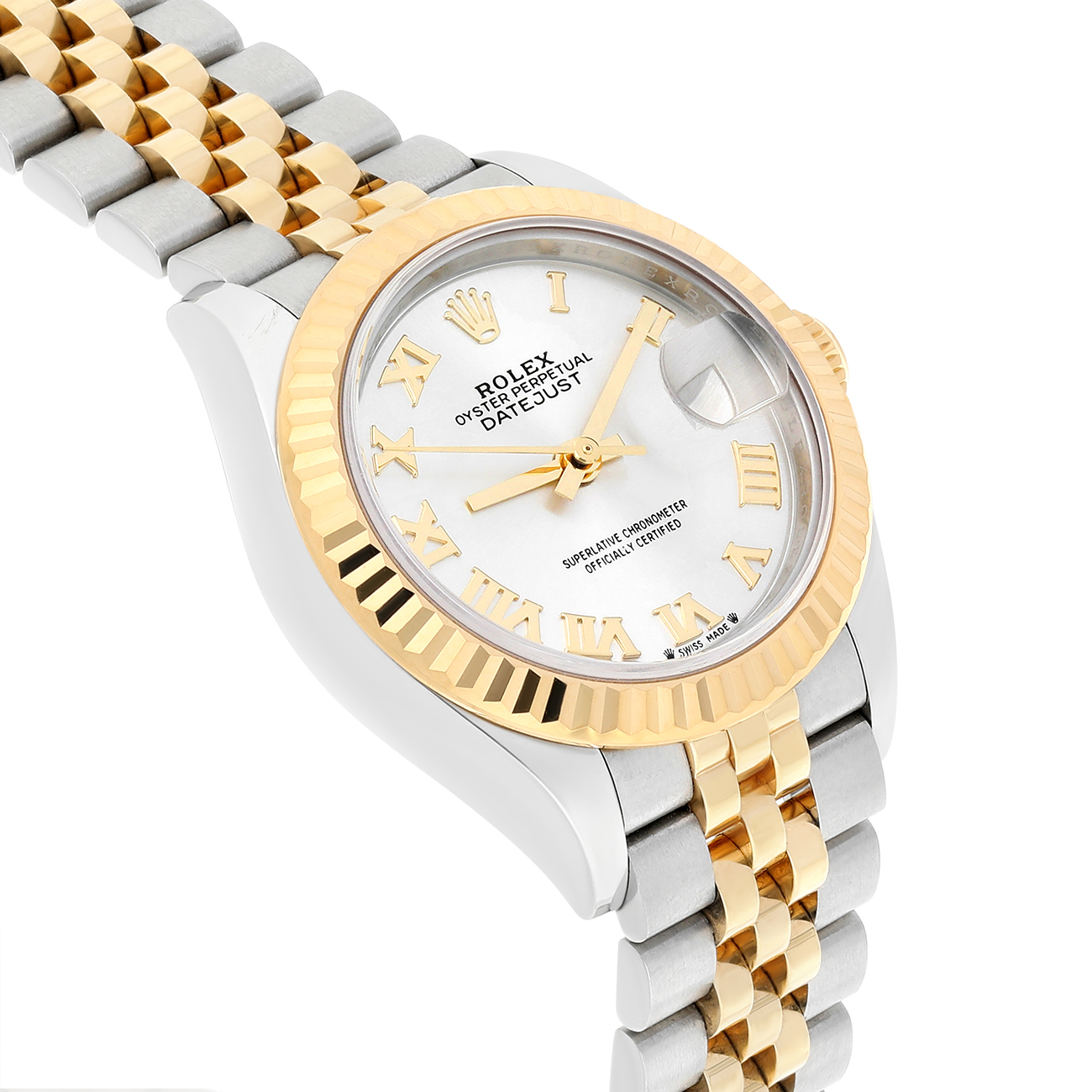 Rolex Datejust 28 279173 Fluted Bezel Silver Roman Dial Jubilee Bracelet Steel/Yellow Gold Lady Watch 2025