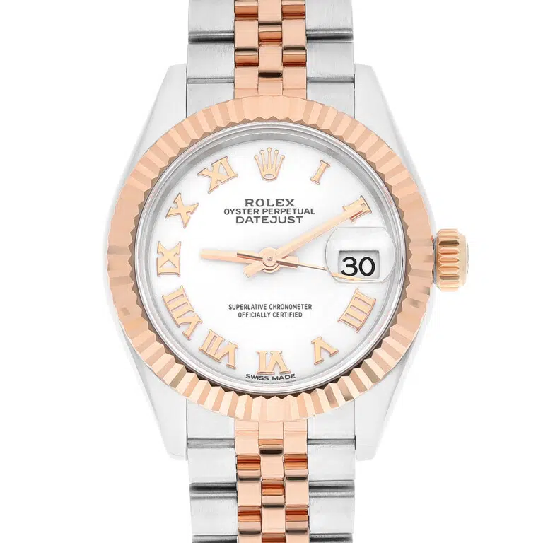 Rolex Lady-Datejust 279171-0021 28 MM White Roman Dial Jubilee Bracelet Stainless steel and Everose Gold Watch – image 3