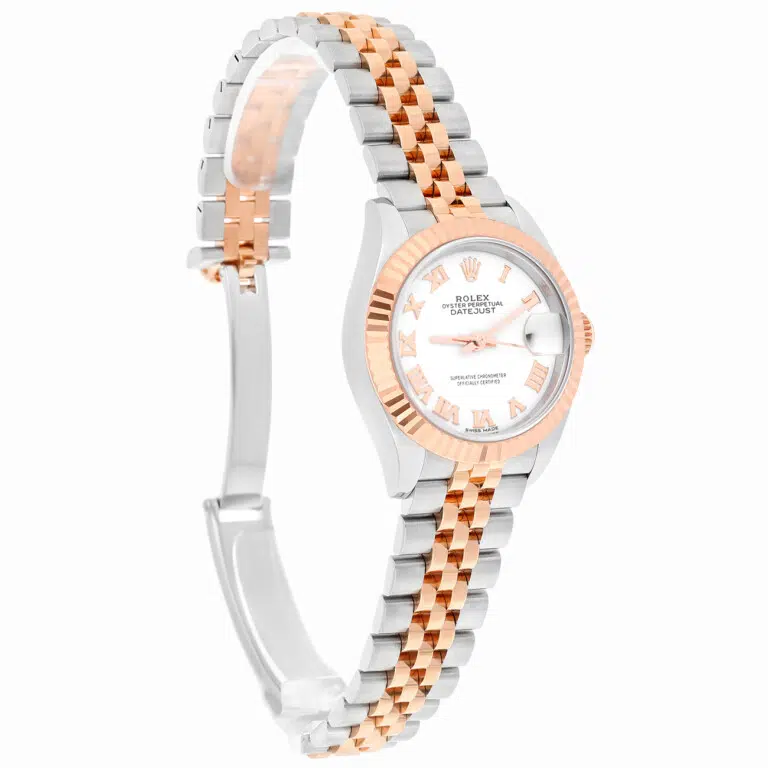 Rolex Lady-Datejust 279171-0021 28 MM White Roman Dial Jubilee Bracelet Stainless steel and Everose Gold Watch – image 4