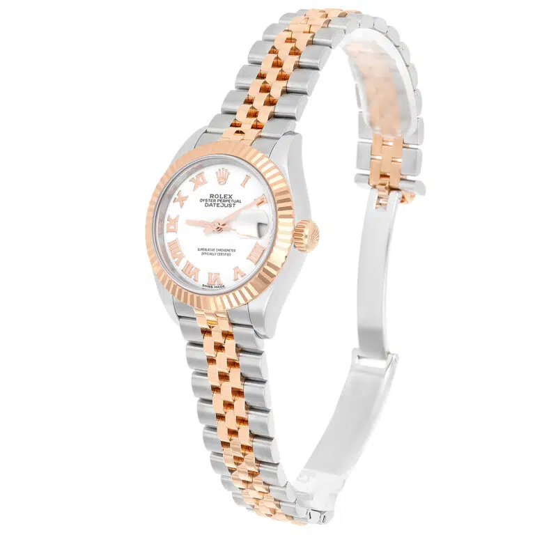 Rolex Lady-Datejust 279171-0021 28 MM White Roman Dial Jubilee Bracelet Stainless steel and Everose Gold Watch – image 6