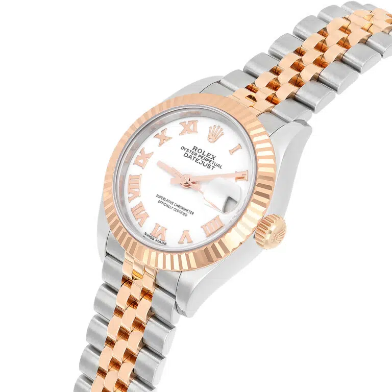 Rolex Lady-Datejust 279171-0021 28 MM White Roman Dial Jubilee Bracelet Stainless steel and Everose Gold Watch – image 7
