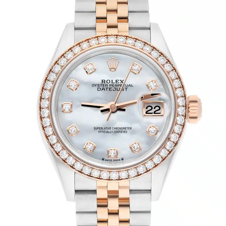 Rolex Lady-Datejust 279381RBR-0013 28 MM Diamond Bezel White Mother of Pearl Dial Jubilee Bracelet Watch - 2024 – image 3