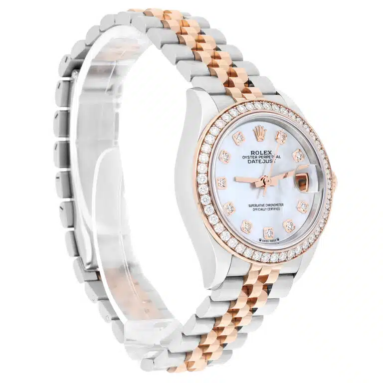 Rolex Lady-Datejust 279381RBR-0013 28 MM Diamond Bezel White Mother of Pearl Dial Jubilee Bracelet Watch - 2024 – image 6