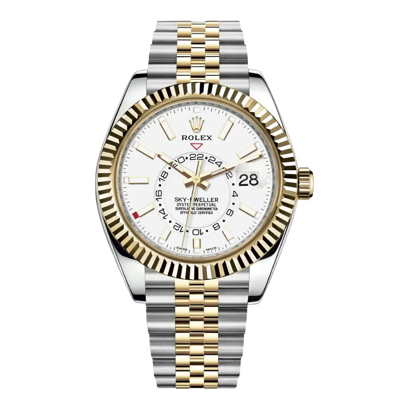 Rolex Sky-Dweller 326933-0010 White Dial Jubilee Stainless Steel Yellow Gold Watch 2022