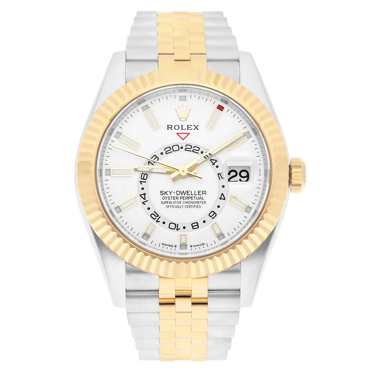 Rolex Sky-Dweller 326933-0010 White Dial Jubilee Stainless Steel Yellow Gold Watch 2022