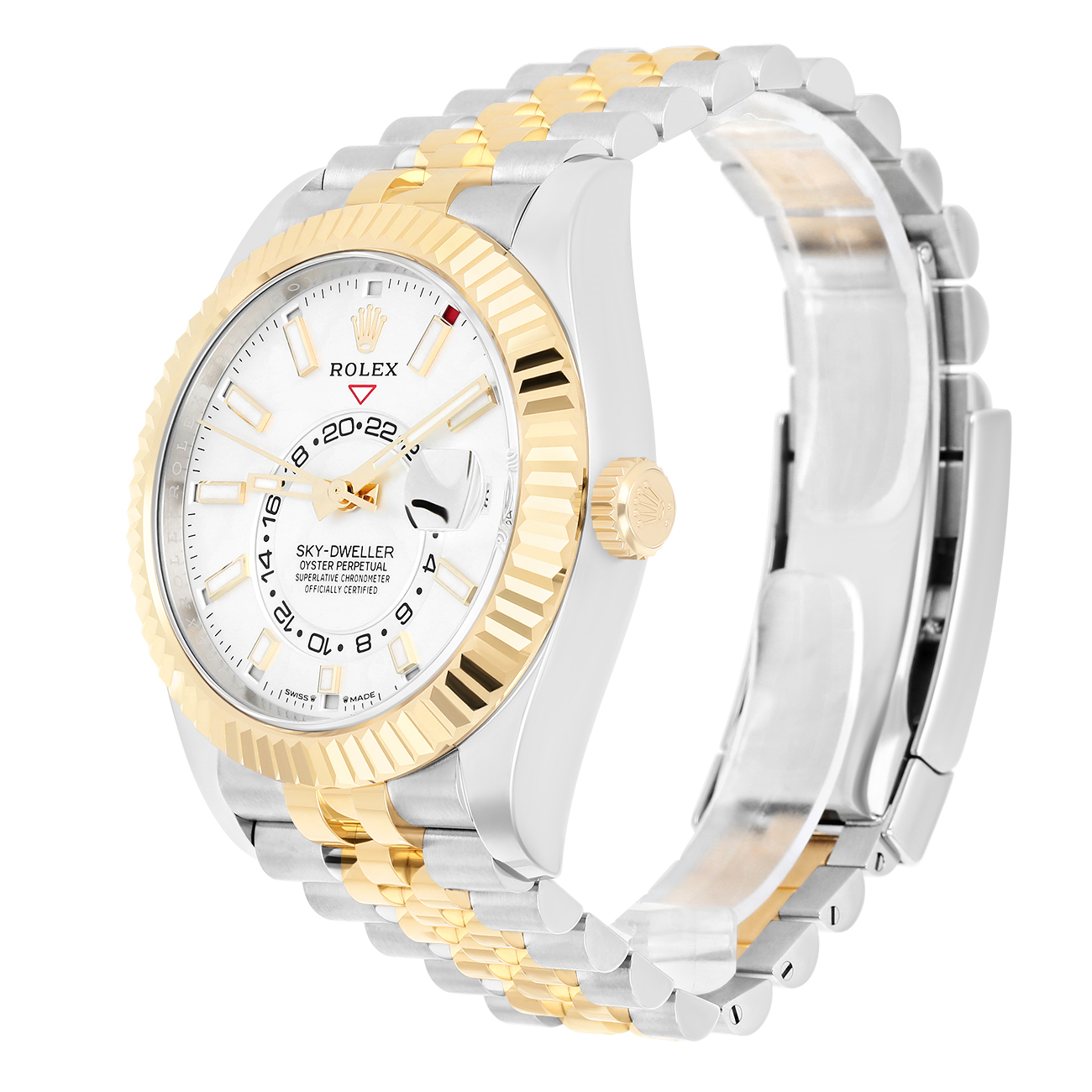 Rolex Sky-Dweller 326933-0010 White Dial Jubilee Stainless Steel Yellow Gold Watch 2022